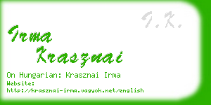 irma krasznai business card